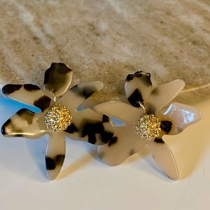 Floral high Resin statement earrings